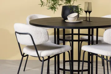 Copenhagen Matgrupp 115 cm Rund med 4 Chico Stolar - Svart - Products - Möbler - Bord & matgrupp - Matgrupp