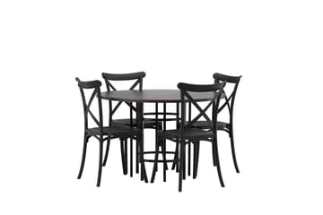 Copenhagen Matgrupp 115 cm Rund med 4 Crosett stolar - Svart - Products - Möbler - Bord & matgrupp - Matgrupp