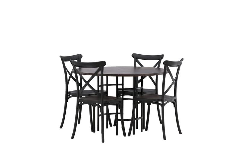 Copenhagen Matgrupp 115 cm Rund med 4 Crosett stolar - Svart - Products - Möbler - Bord & matgrupp - Matgrupp