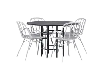 Copenhagen Matgrupp 115 cm Rund med 4 Dyrön stolar - Svart - Products - Möbler - Bord & matgrupp - Matgrupp