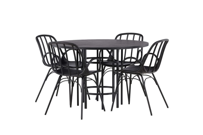 Copenhagen Matgrupp 115 cm Rund med 4 Dyrön stolar - Svart - Products - Möbler - Bord & matgrupp - Matgrupp