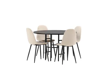 Copenhagen Matgrupp 115 cm Rund med 4 Polar stolar - Beige - Products - Möbler - Bord & matgrupp - Matgrupp