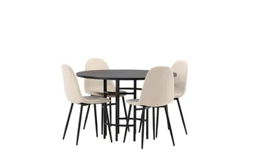 Copenhagen Matgrupp 115 cm Rund med 4 Polar stolar - Beige - Products - Möbler - Bord & matgrupp - Matgrupp