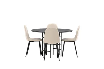 Copenhagen Matgrupp 115 cm Rund med 4 Polar stolar - Beige - Products - Möbler - Bord & matgrupp - Matgrupp