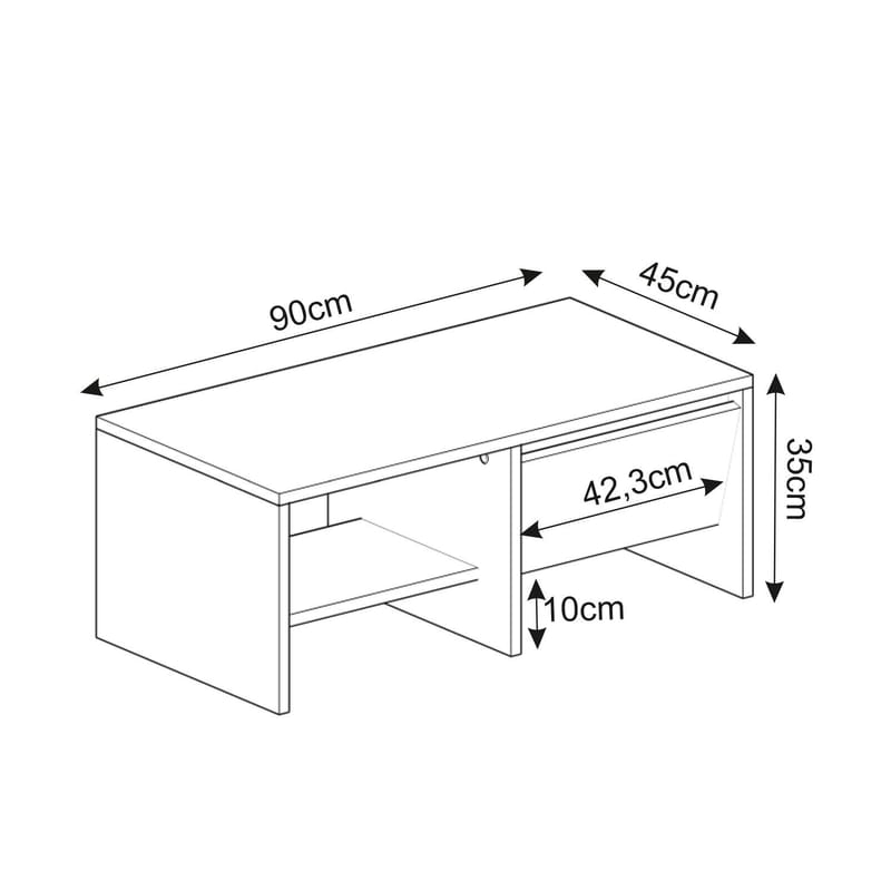 Crala Soffbord 90x35x45 cm - Valnöt - Products - Möbler - Bord & matgrupp - Soffbord