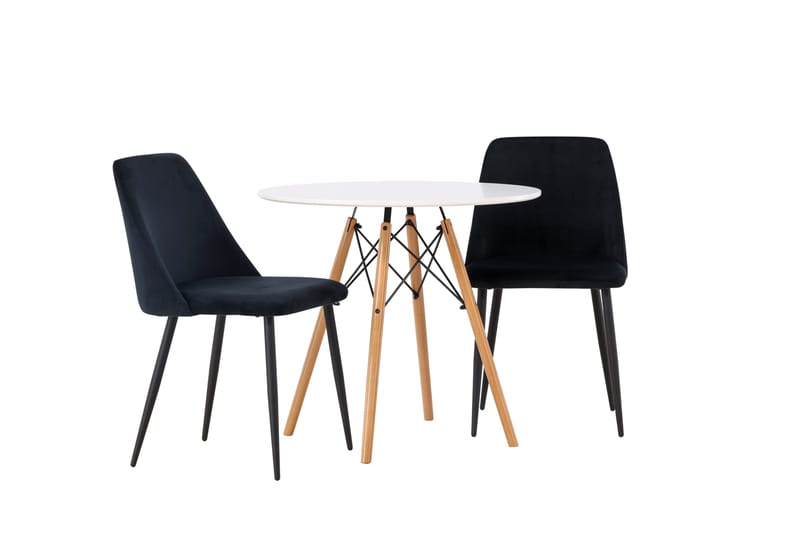 Danburi Matgrupp 60 cm Rund med 2 Night stolar - Svart - Products - Möbler - Bord & matgrupp - Matgrupp