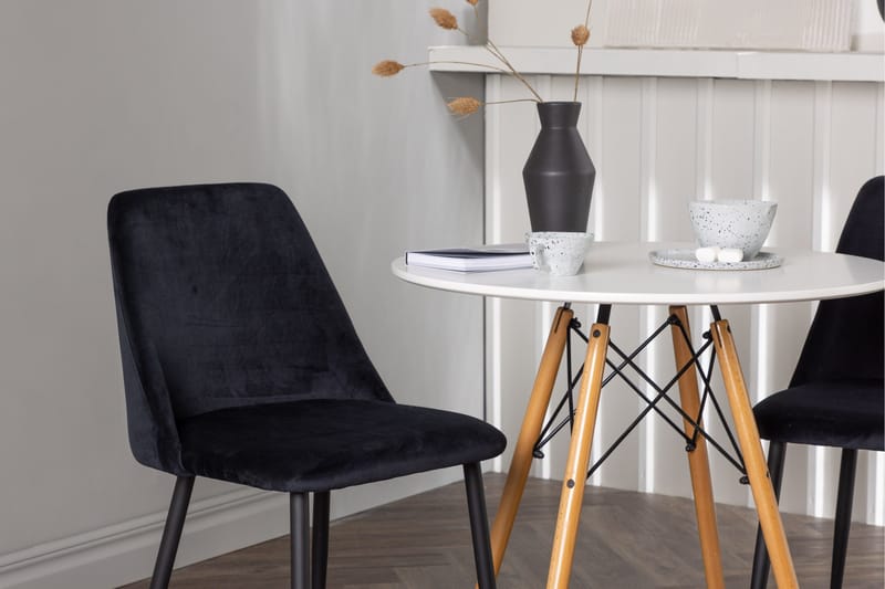 Danburi Matgrupp 60 cm Rund med 2 Night stolar - Svart - Products - Möbler - Bord & matgrupp - Matgrupp