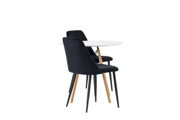 Danburi Matgrupp 60 cm Rund med 2 Night stolar - Svart - Products - Möbler - Bord & matgrupp - Matgrupp