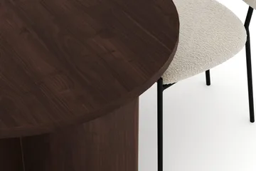 Dano Matbord 180 cm  med 4 Gemmiano Matstolar - Valnöt / Vit Bouclé - Products - Möbler - Bord & matgrupp - Matgrupp