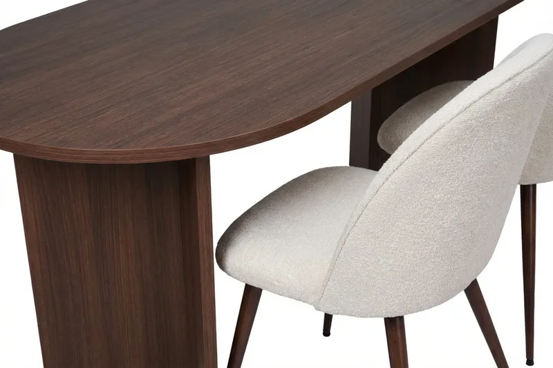 Dano Matbord 180 cm med 6 Nibe Plus Matstolar - Vit/Brun - Products - Möbler - Bord & matgrupp - Matgrupp