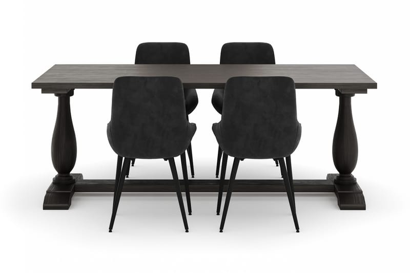 Dijon Matgrupp 200x100cm med 4 Alsarp Matstolar - Brun - Products - Möbler - Bord & matgrupp - Matgrupp