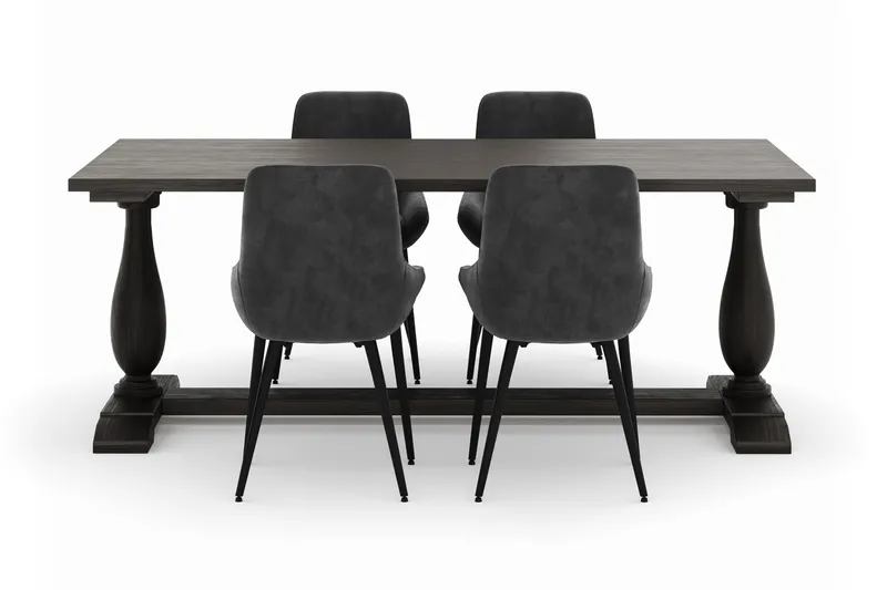 Dijon Matgrupp 200x100cm med 4 Alsarp Matstolar - Brun - Products - Möbler - Bord & matgrupp - Matgrupp