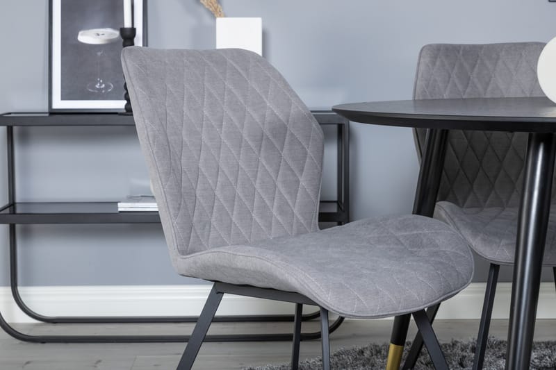 Dipp Matgrupp 115 cm Rund med 4 Gemma stolar - Svart/Guld - Products - Möbler - Bord & matgrupp - Matgrupp