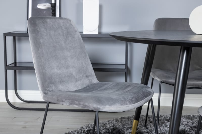 Dipp Matgrupp 115 cm Rund med 4 Muce stolar - Svart/Guld - Products - Möbler - Bord & matgrupp - Matgrupp
