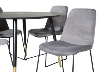 Dipp Matgrupp 115 cm Rund med 4 Muce stolar - Svart/Guld - Products - Möbler - Bord & matgrupp - Matgrupp