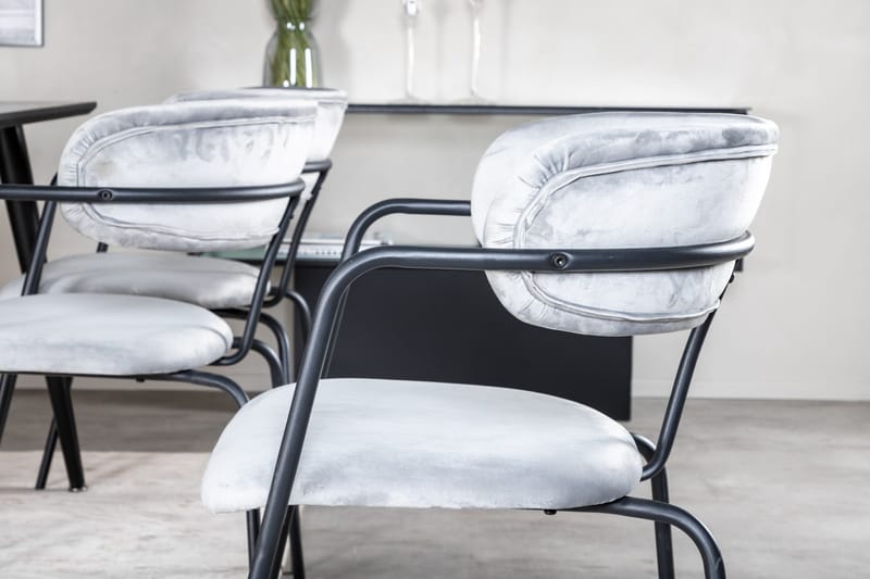 Dipp Matgrupp 180 cm Rektangulär med 6 Arrow stolar - Svart - Products - Möbler - Bord & matgrupp - Matgrupp