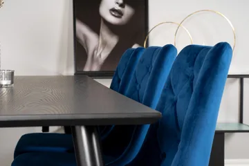 Dipp Matgrupp 180 cm Rektangulär med 6 Velvet Deluxe stolar - Svart - Products - Möbler - Bord & matgrupp - Matgrupp