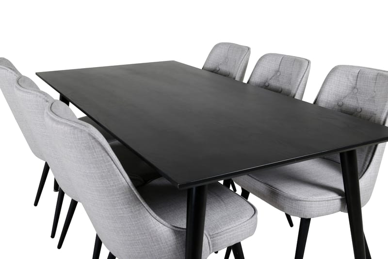 Dipp Matgrupp 180 cm Rektangulär med 6 Velvet Deluxe stolar - Svart - Products - Möbler - Bord & matgrupp - Matgrupp