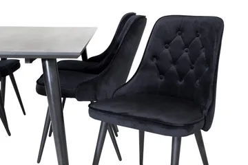 Dipp Matgrupp 180 cm Rektangul är med 6 Velvet Deluxe stolar - Svart - Products - Möbler - Bord & matgrupp - Matgrupp