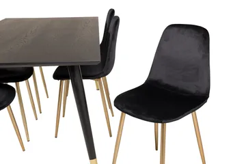 Dipp Matgrupp 180 cm Rektangulär med 6 Polar stolar - Svart/Guld - Products - Möbler - Bord & matgrupp - Matgrupp