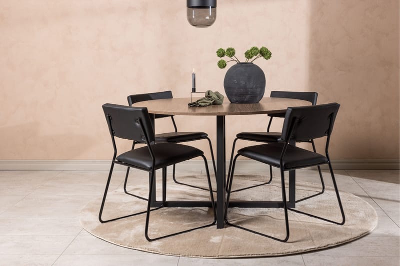 Durango Matgrupp 120 cm Rund med 4 Kenth Stolar - Valnöt - Products - Möbler - Bord & matgrupp - Matgrupp