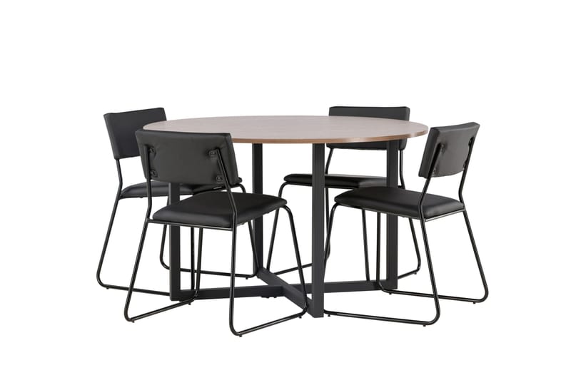 Durango Matgrupp 120 cm Rund med 4 Kenth Stolar - Valnöt - Products - Möbler - Bord & matgrupp - Matgrupp