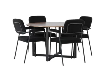 Durango Matgrupp 120 cm Rund med 4 Yesterday Stolar - Valnöt - Products - Möbler - Bord & matgrupp - Matgrupp