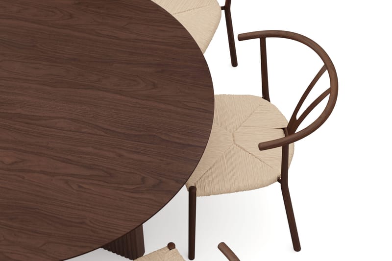 Edda Matgrupp runt 130 cm Valnöt med 6 Elysia Matstolar - Valnöt - Products - Möbler - Bord & matgrupp - Matgrupp