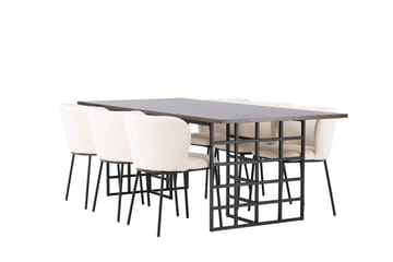 Edina Matgrupp 220 cm Rektangulär med 6 Edina Stolar - Svart - Products - Möbler - Bord & matgrupp - Matgrupp