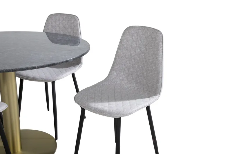 Estelle Matgrupp 106 cm Rund med 4 Polar stolar - Svart/Guld - Products - Möbler - Bord & matgrupp - Matgrupp