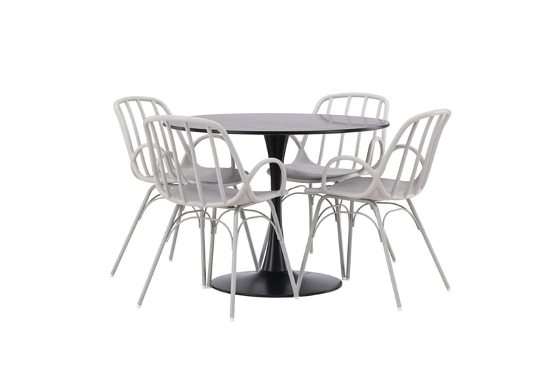 Glade Matgrupp 100 cm Rund med 4 Dyrön stolar - Svart - Products - Möbler - Bord & matgrupp - Matgrupp