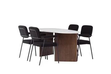 Grönvik Matgrupp 180 cm Oval med 4 Yesterday Stolar - Mocca - Products - Möbler - Bord & matgrupp - Matgrupp