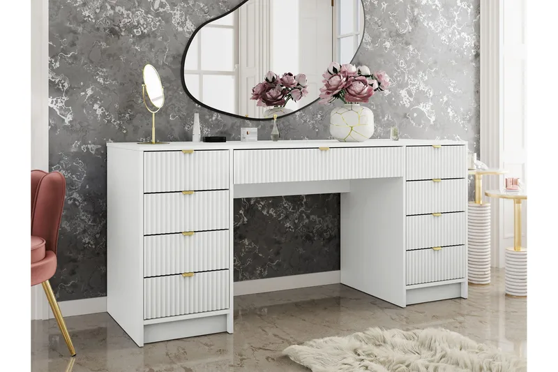 Gudelia Sminkbord 154 cm - Vit - Products - Möbler - Bord & matgrupp - Sminkbord & toalettbord