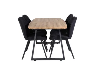 Inca Matgrupp 160 cm Rektangulär med 4 Gemma stolar - Svart - Products - Möbler - Bord & matgrupp - Matgrupp