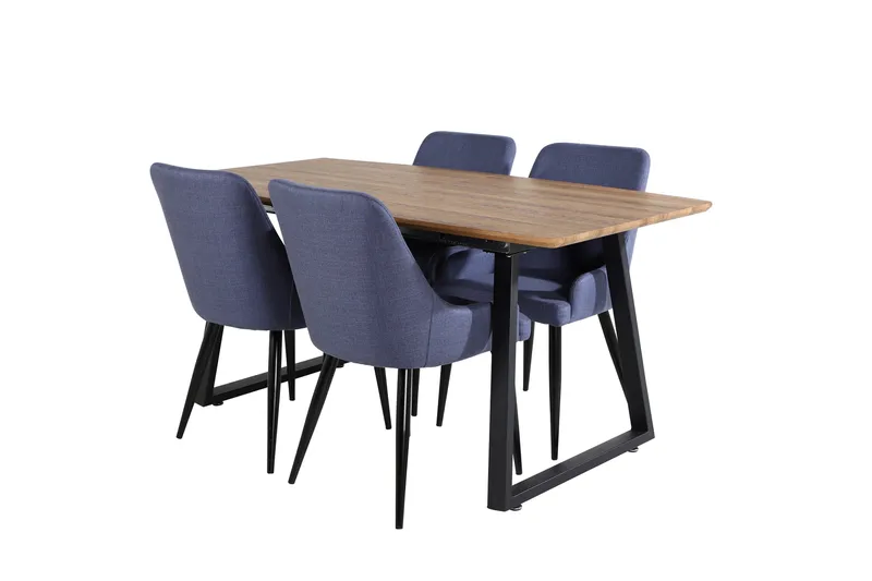 Inca Matgrupp 160 cm Rektangulär med 4 Plaza stolar - Svart - Products - Möbler - Bord & matgrupp - Matgrupp