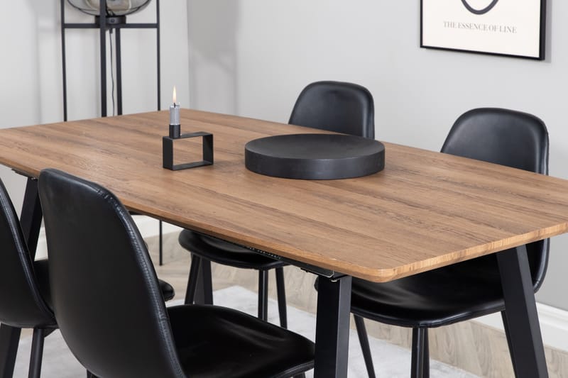 Inca Matgrupp 160 cm Rektangulär med 4 Polar stolar - Svart - Products - Möbler - Bord & matgrupp - Matgrupp