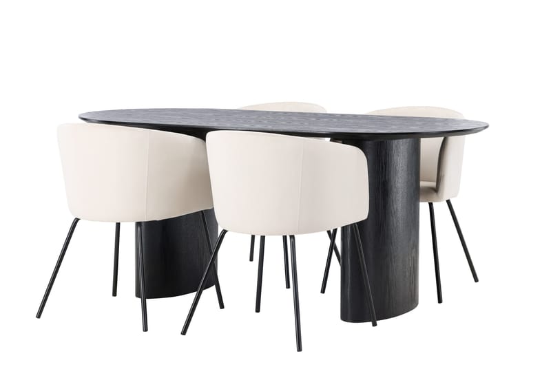Isolde Matgrupp 180 cm Oval med 4 Berit stolar - Beige - Products - Möbler - Bord & matgrupp - Matgrupp
