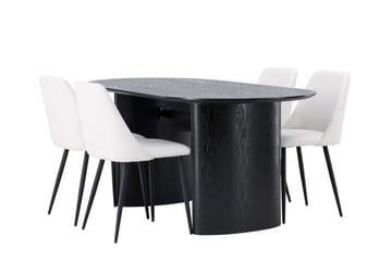 Isolde Matgrupp 180 cm Oval med 4 Night stolar - Svart - Products - Möbler - Bord & matgrupp - Matgrupp