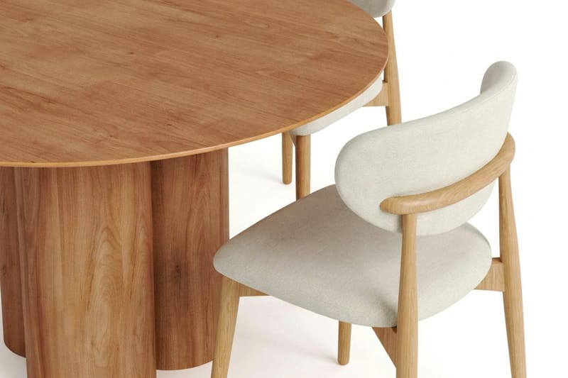 Juno Matgrupp runt 130 cm Ek med 6 Molly Matstolar - Ek - Products - Möbler - Bord & matgrupp - Matgrupp