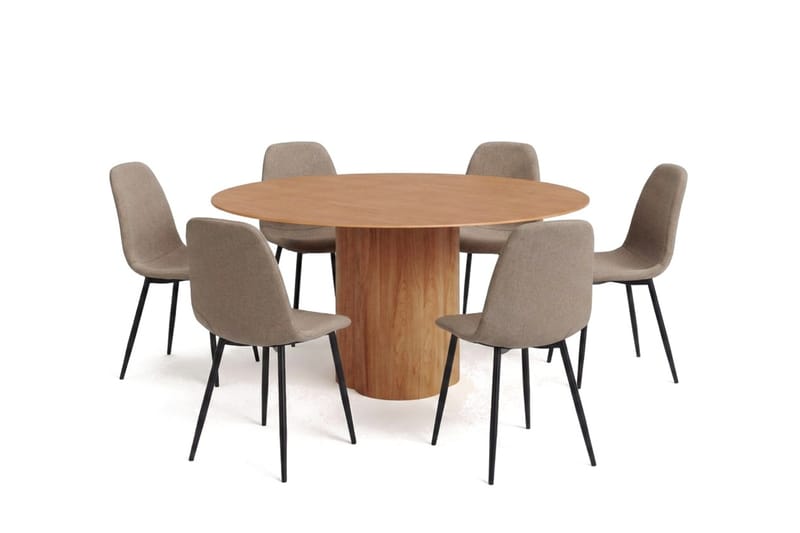Juno Matgrupp runt 150 cm Ek med 6 Nibe Matstolar - Ek - Products - Möbler - Bord & matgrupp - Matgrupp