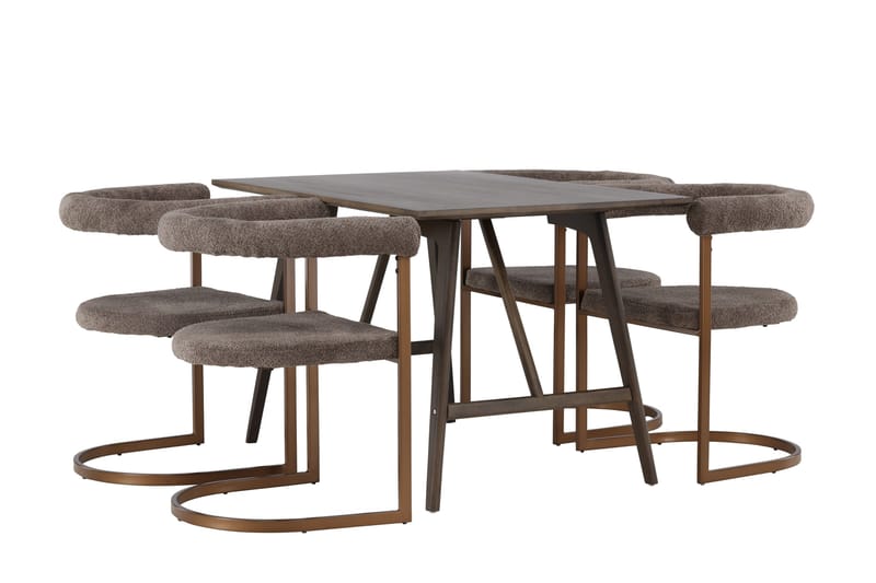 Kaseidon Matgrupp 120 cm Rektangulär med 4 Morning stolar - Brun - Products - Möbler - Bord & matgrupp - Matgrupp