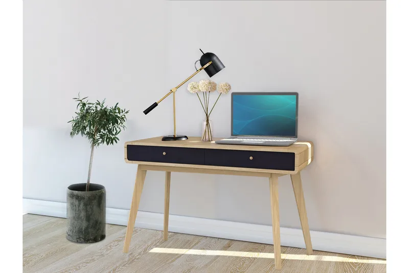 Olivet Skrivbord 120 cm - Natur/Svart - Products - Möbler - Bord & matgrupp - Kontorsbord - Datorbord