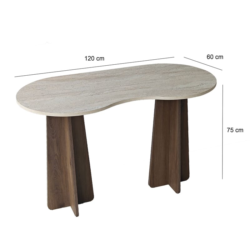 Soryn Skrivbord 120x75x60 cm - Travertine Walnut - Products - Möbler - Bord & matgrupp - Kontorsbord - Datorbord