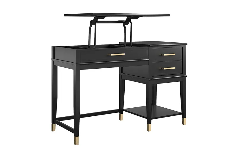 Westerleigh Skrivbord 116 cm Höj- och sänkbar 3 Lådor Svart - CosmoLiving - Products - Möbler - Bord & matgrupp - Kontorsbord - Skrivbord