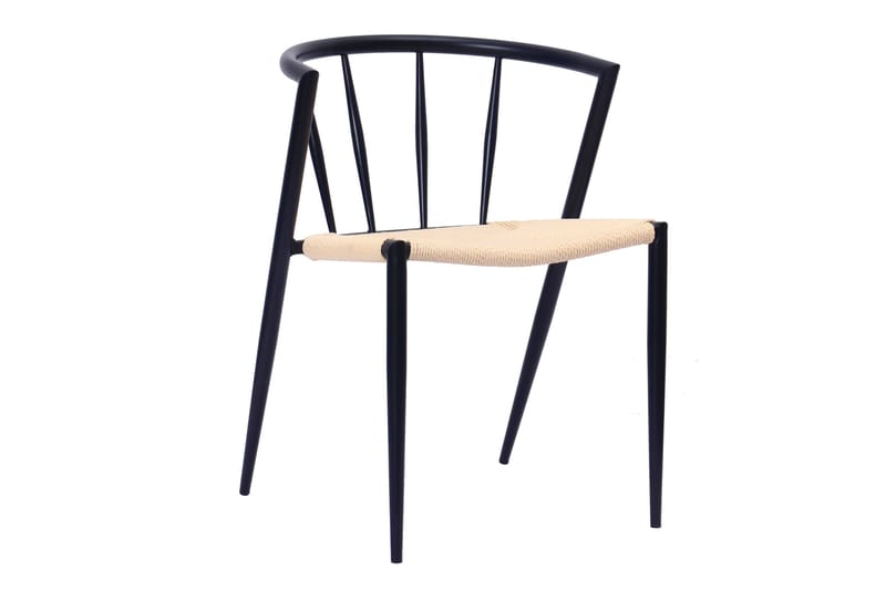 Kopparbo Matbord 180-240 cm Förlängningsbart med 4 Winston Matstolar - Svart / Beige / Metallben Svart - Products - Möbler - Bord & matgrupp - Matgrupp