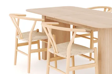 Kopparbo Matgrupp 180-240 cm Förlängningsbart med 4 Dastoori Matstolar - Whitewash - Products - Möbler - Bord & matgrupp - Matgrupp