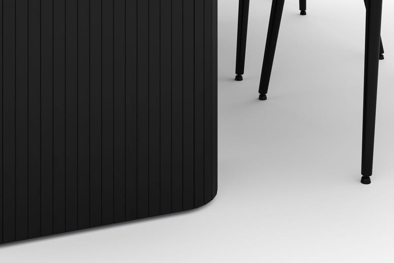 Kopparbo Matgrupp 200-206cm med 6 Alsarp Matstolar - Svart - Products - Möbler - Bord & matgrupp - Matgrupp