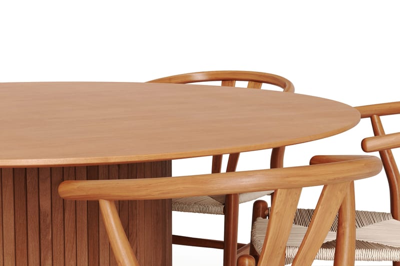 Kopparbo Matgrupp runt 150 cm Ek med 6 Dastoori Matstolar - Ek - Products - Möbler - Bord & matgrupp - Matgrupp