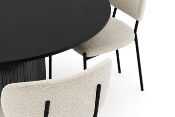 Kopparbo Runt Matbord 130 cm Förlängningsbart med 4 Gemmiano Stolar - Svart - Products - Möbler - Bord & matgrupp - Matgrupp