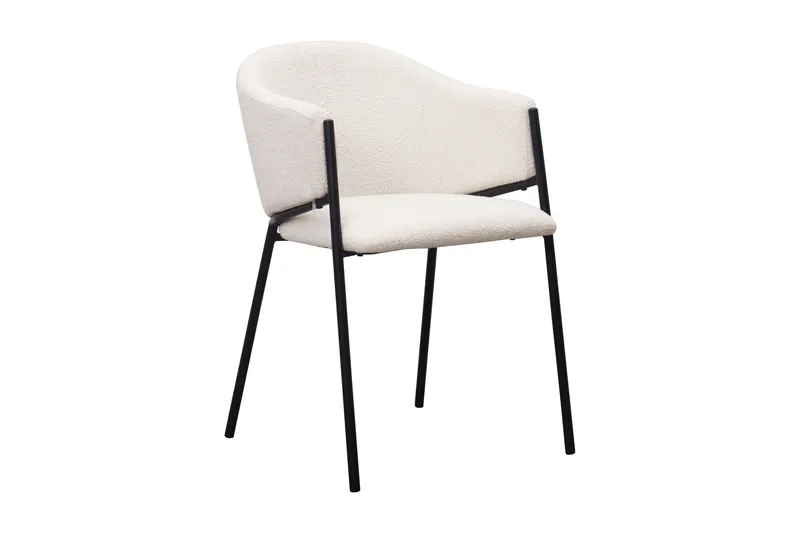 Kopparbo Runt Matbord 150 cm med 6 Filip Matstolar - Vit / Vit Bouclé - Products - Möbler - Bord & matgrupp - Matgrupp